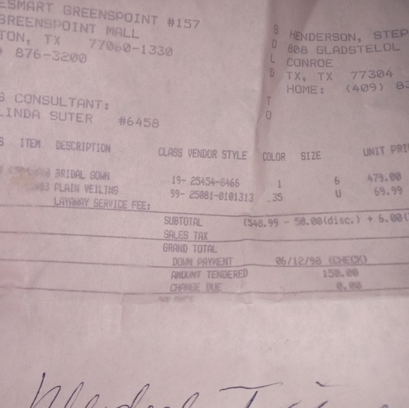 David's Bridal wedding gown with veil - Picture 7 of 11